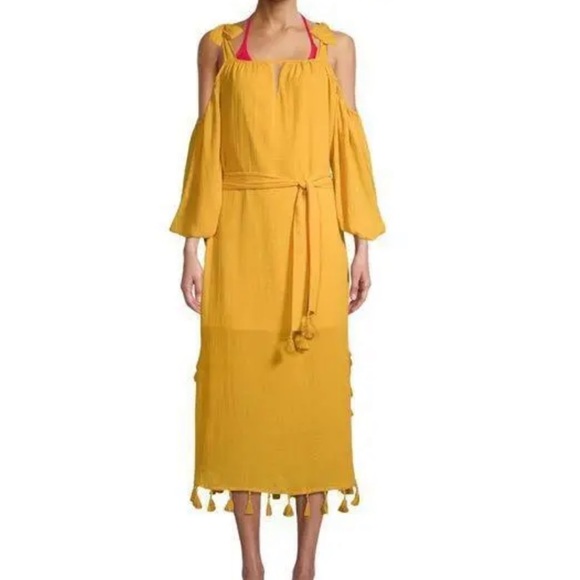 Red Carter Lightweight Jasmine Belted Maxi Dress with Tassels - Picture 3 of 10